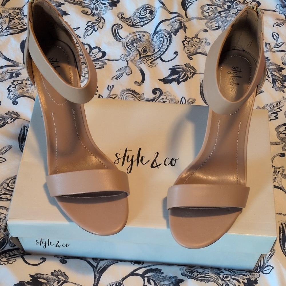 Style & Co. Beige Heeled Sandals